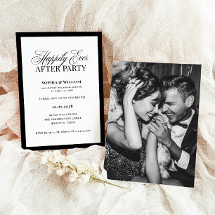 Invitation Fête de Mariage Heureux à Tout Jamais   Réception 