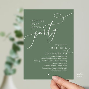 Invitation Fête de Mariage Heureux Pour Toujours, Dîner de Ma
