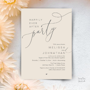 Invitation Fête de Mariage Heureux Pour Toujours, Dîner de Ma