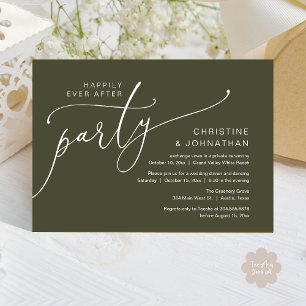 Invitation Fête de Mariage Heureux Pour Toujours, Dîner de Ma