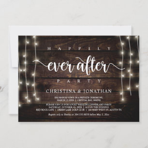 Invitation Fête de Mariage heureux pour toujours, Fuite amour
