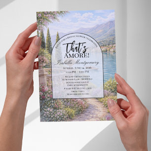 Invitation Fête de mariage Italien au Lac Como : C'est l'Amou