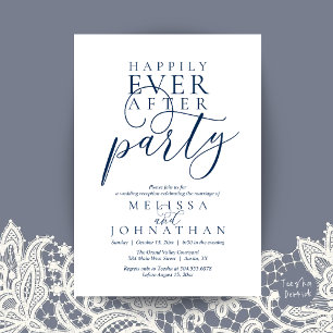 Invitation Fête de Mariage 'Joyeux Pour Toujours', Moderne et