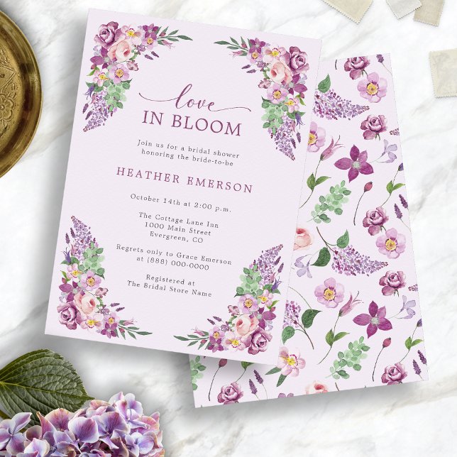 Invitation Fête de mariage Lavender Love (Lavender Love Bridal Shower Invitation
)