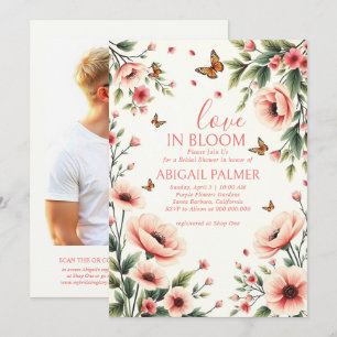 Invitation Fête de mariage Love in Bloom anémones roses