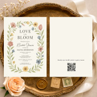 Fête de mariage Love In Bloom Floral QR Code