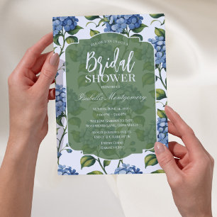 Invitation Fête de mariage Luxueuse Hydrangea Bleu
