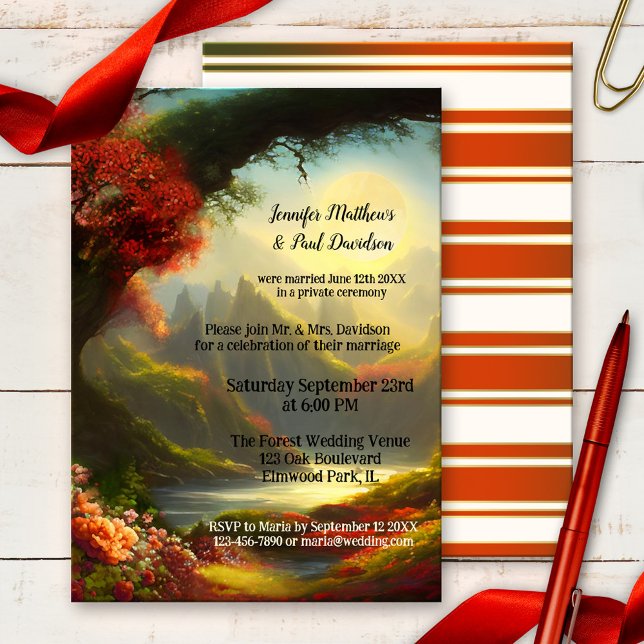 Invitation Fête de mariage magique de la forêt enchantée (Créateur téléchargé)