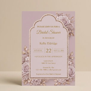 Invitation Fête de mariage Mauve Floral