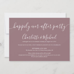 Invitation Fête de mariage Mauve Happily Ever After