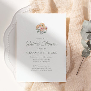 Invitation Fête de mariage minimaliste aux fleurs de pêche et