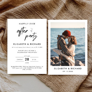 Invitation Fête de Mariage Minimaliste Happily Ever After