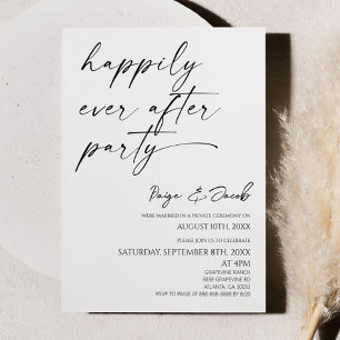 Invitation Fête de Mariage Minimaliste Happily Ever After