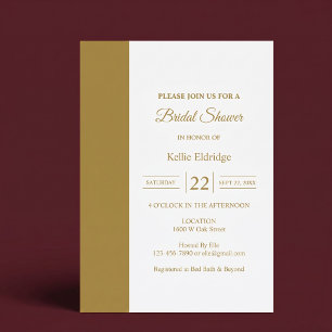 Invitation Fête de mariage minimaliste moderne lingot d'or