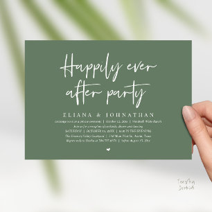Invitation Fête de Mariage Moderne et Heureux Pour Toujours