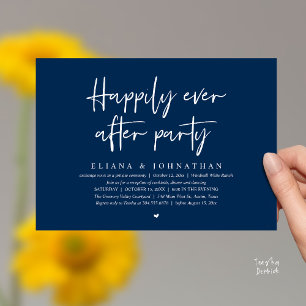 Invitation Fête de Mariage Moderne et Heureux pour Toujours