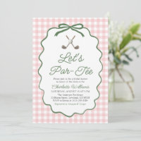Fête de mariage moderne rose vert golf Let's Par-T