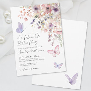 Invitation Fête de mariage papillon fleur sauvage