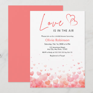 Invitation Fête de mariage Pink & Red L'amour est dans l'air