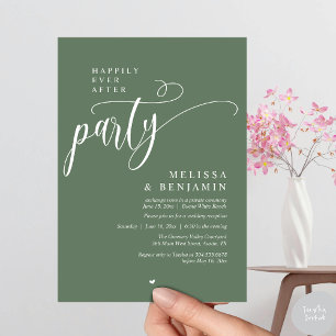Invitation Fête de Mariage, Réception Moderne Minimaliste