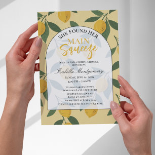 Invitation Fête de mariage Retro Lemon Leaves Main Squeeze