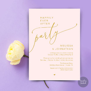 Invitation Fête de Mariage Romantique "Heureux pour Toujours"