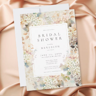 Invitation Fête de mariage romantique neutre vintage avec hor