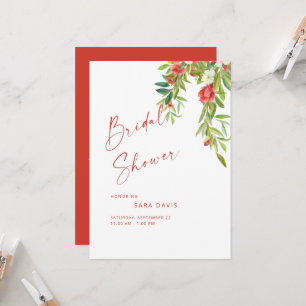 Invitation Fête de mariage Rouge Tuscan Grenade Colorée