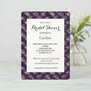 Invitation Fête de mariage Royal Carrés Violets