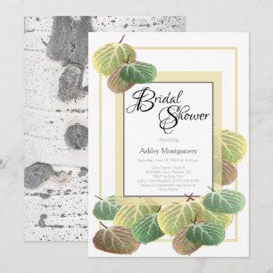 Invitation Fête de mariage rustique Écorce et feuilles de tre
