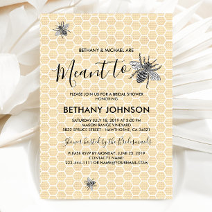 Invitation Fête de mariage rustique Meant to Bee