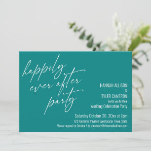 Invitation Fête de mariage sarcelle Happily Ever After