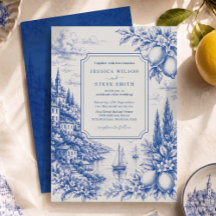 Fête de mariage toile côtière italienne bleue