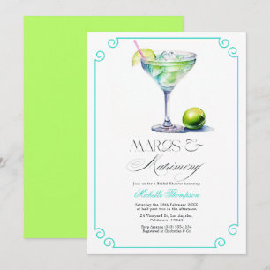 Invitation Fête de mariage Turquoise et Citron & Matrimony
