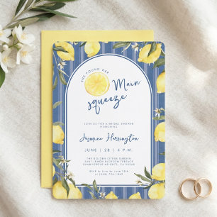 Invitation Fête de mariage Watercolor Lemon Main Squeeze