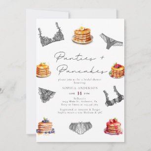 Invitation Fête de mariage Watercolor Panties & Pancakes