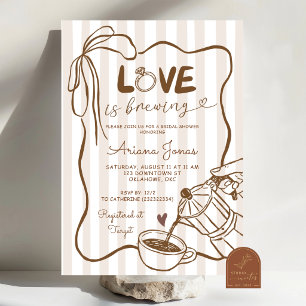 Invitation Fête de mariage Whimsical Love is Brewing Coffee