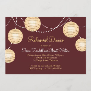 Invitation Fête de Marsala Lanternes Répétition Dîner Invitat