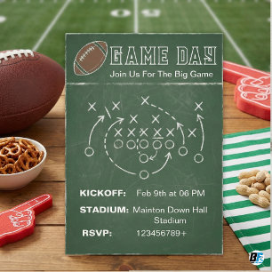 Invitation Fête de match de football   Diagramme de jeu sur t
