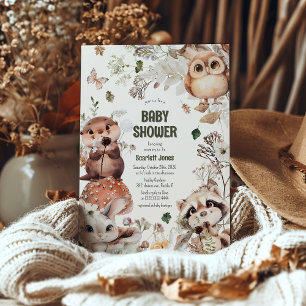 Invitation Fête de Naissance: Adorables Amis de la Forêt