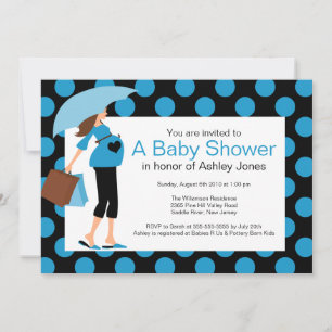 Invitation Fête de naissance Baby Blue pour bébé garçon