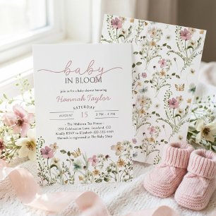 Invitation Fête de naissance Baby in Bloom Girl