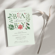 Fête de Naissance Bébé Fleurs d'Hiver Élégante Bot