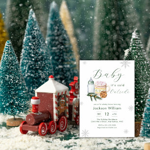 Invitation Fête de naissance bébé flocon de neige neutre en g