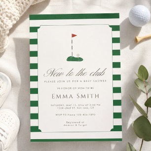 Invitation Fête de Naissance Bébé Golf Nouveau au Club Vert