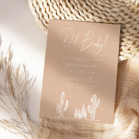 Fête de naissance bébé sable clair Cactus Ligne Ar