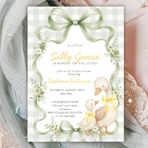 Invitation Fête de Naissance Bébé Silly Goose Coquette Ruban