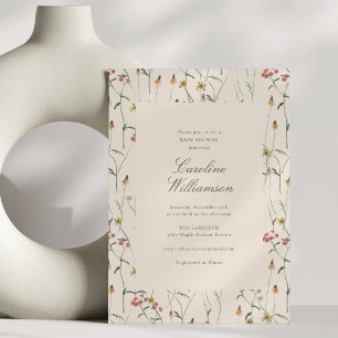 Invitation Fête de Naissance Champêtre Fleur des Champs d'Aut