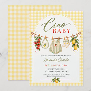 Invitation Fête de naissance Ciao Baby Italian Garden