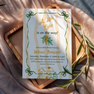 Invitation Fête de naissance Citrus Ciao Baby Orange Italien